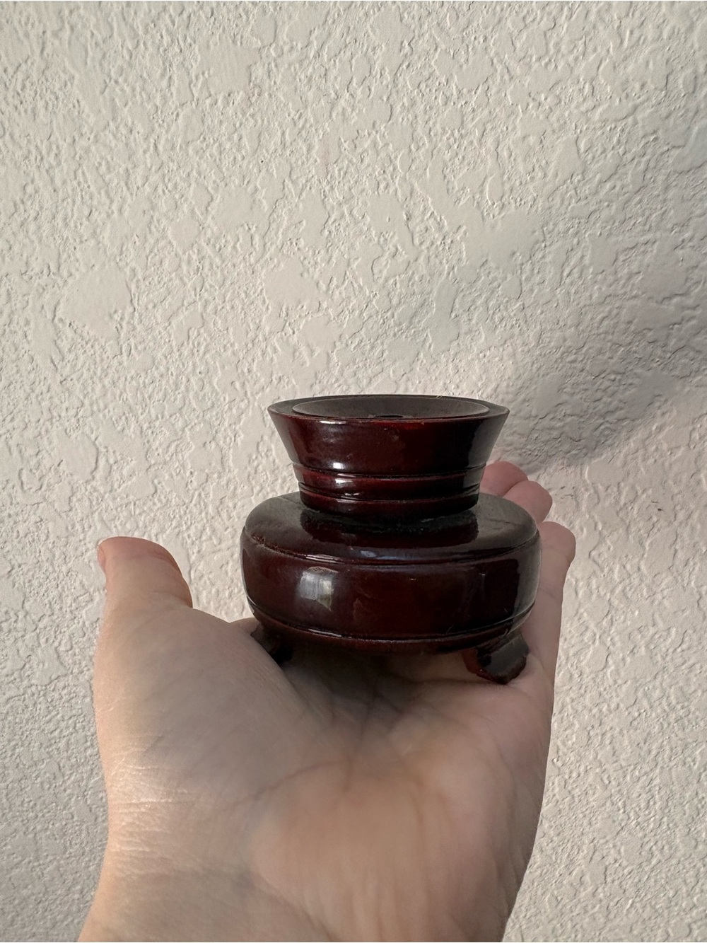 Handheld Decorative Wood Pedestal - Dark Mahogany